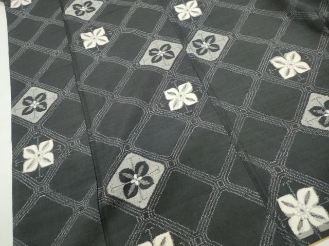 平和屋着物■上質な紬 花菱文 正絹 逸品 DABC9085qa