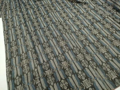 平和屋着物■本場村山大島紬 幾何学花文 正絹 逸品 DABC9089qa