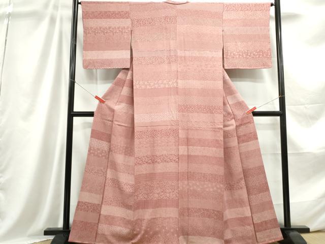 平和屋着物■江戸小紋 鈴木秋治 横段花文 正絹 逸品 DABC9092qa