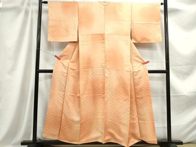 平和屋着物■上質な小紋 花青海波地紋 暈し染め 正絹 逸品 DABC9093qa