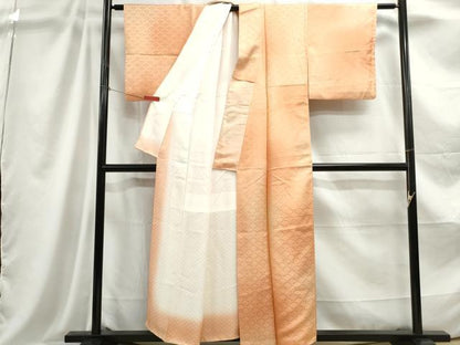 平和屋着物■上質な小紋 花青海波地紋 暈し染め 正絹 逸品 DABC9093qa