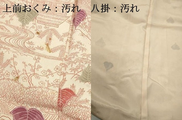 平和屋着物■上質な小紋 風景舞葉文 正絹 逸品 DABC9096qa