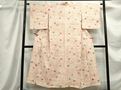 平和屋着物■上質な小紋 風景舞葉文 正絹 逸品 DABC9096qa