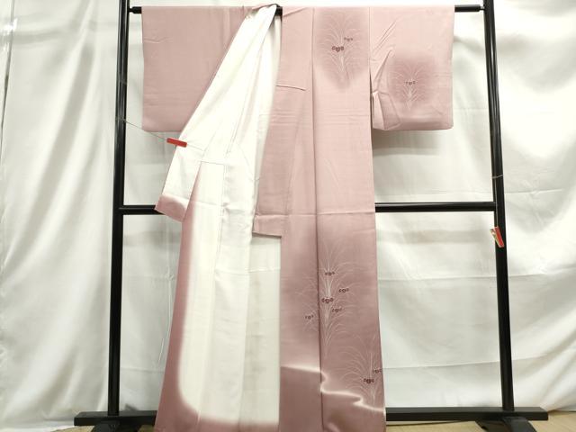 平和屋着物■訪問着 刺繍 草花文 暈し染め 正絹 逸品 DABC9145qa