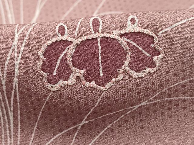 平和屋着物■訪問着 刺繍 草花文 暈し染め 正絹 逸品 DABC9145qa
