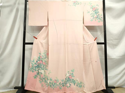 平和屋着物■訪問着 友禅 作家物 枝椿文 暈し染め 正絹 逸品 DABC9147qa