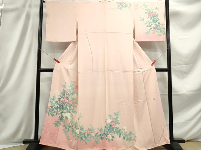 平和屋着物■訪問着 友禅 作家物 枝椿文 暈し染め 正絹 逸品 DABC9147qa