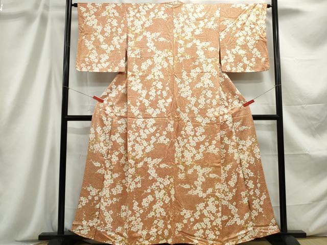 平和屋着物■上質な小紋 枝梅文 正絹 逸品 DABC9193qa