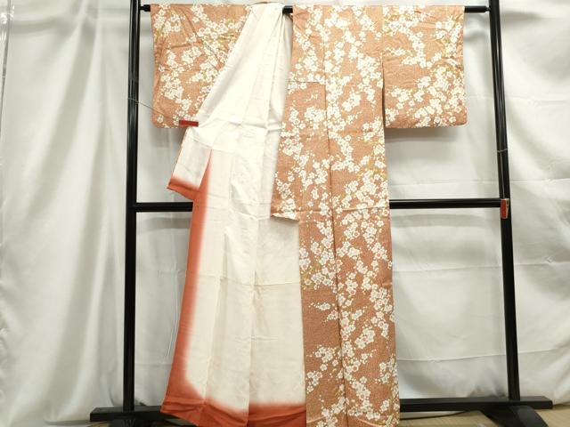 平和屋着物■上質な小紋 枝梅文 正絹 逸品 DABC9193qa