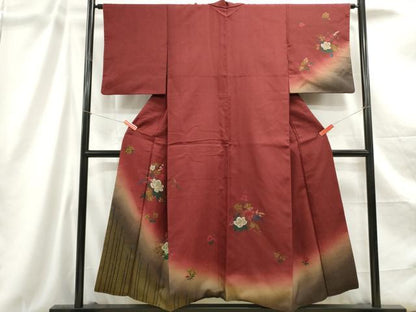 平和屋着物■訪問着 草花文 暈し染め 金彩 正絹 逸品 DABC9198qa