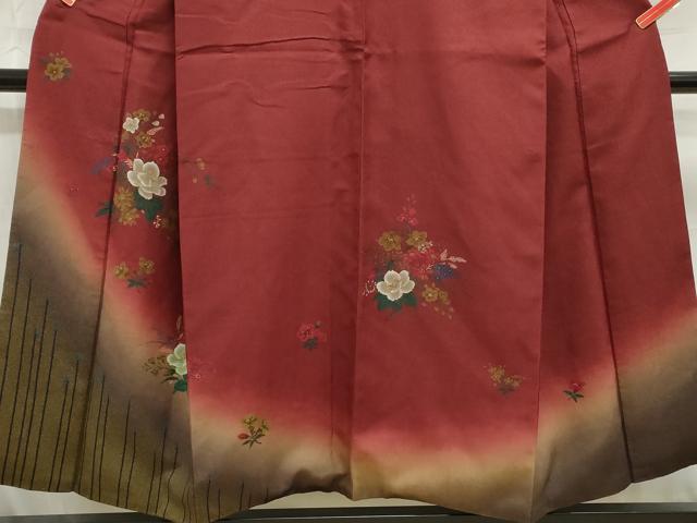 平和屋着物■訪問着 草花文 暈し染め 金彩 正絹 逸品 DABC9198qa