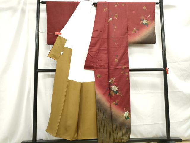 平和屋着物■訪問着 草花文 暈し染め 金彩 正絹 逸品 DABC9198qa