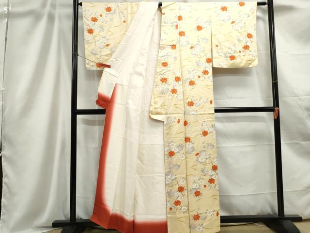 平和屋着物■上質な小紋 舞椿文 正絹 逸品 DABC9205qa