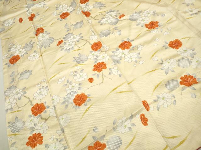 平和屋着物■上質な小紋 舞椿文 正絹 逸品 DABC9205qa