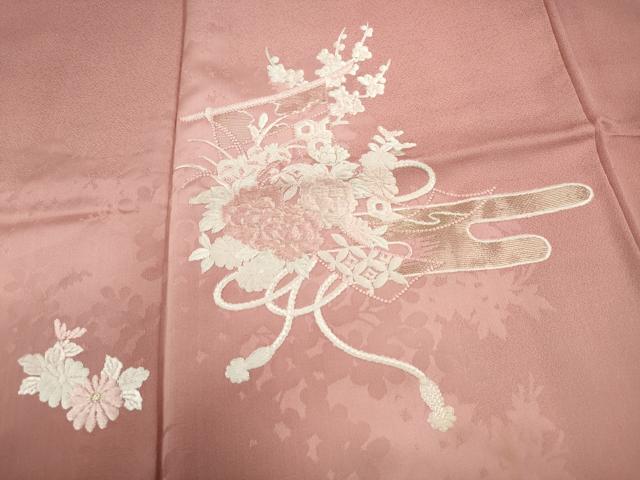 平和屋着物■中国三大刺繍 相良刺繍 総刺繍 色留袖 エ霞花文 暈し染め 金糸 正絹 逸品 DABC9210qa