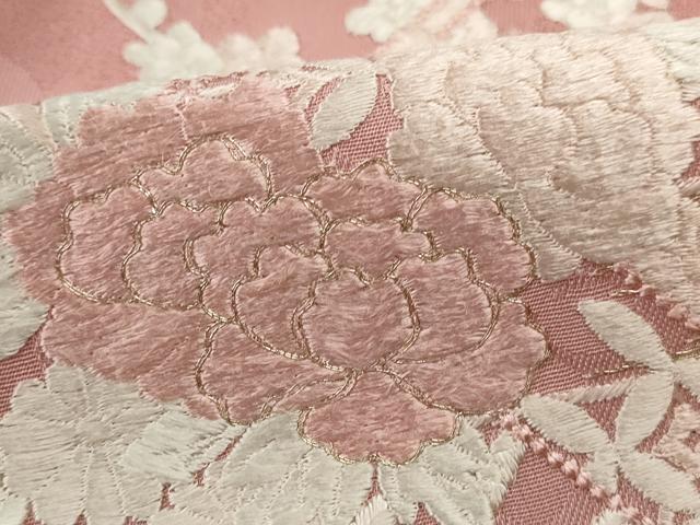 平和屋着物■中国三大刺繍 相良刺繍 総刺繍 色留袖 エ霞花文 暈し染め 金糸 正絹 逸品 DABC9210qa