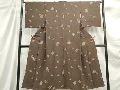 平和屋着物■上質な小紋 草花文 金彩 正絹 逸品 DABC9216qa