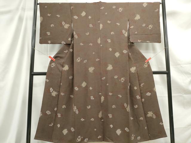 平和屋着物■上質な小紋 草花文 金彩 正絹 逸品 DABC9216qa