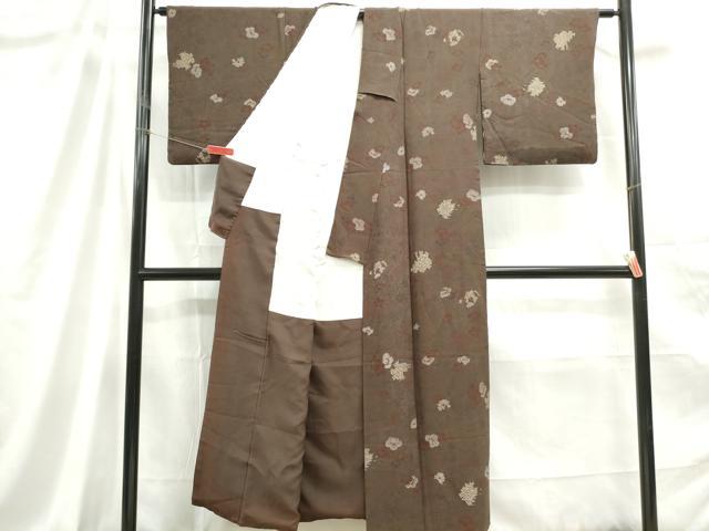 平和屋着物■上質な小紋 草花文 金彩 正絹 逸品 DABC9216qa
