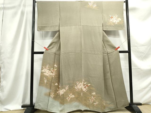 平和屋着物■訪問着 駒刺繍 立波笹文 舟 金彩 正絹 逸品 DABC9221qa
