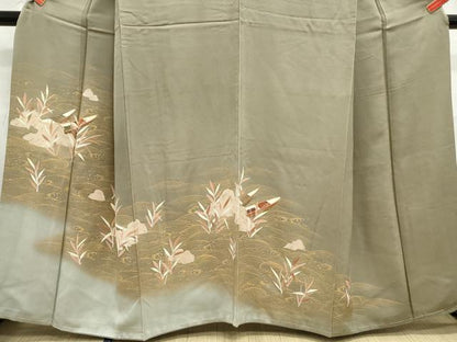 平和屋着物■訪問着 駒刺繍 立波笹文 舟 金彩 正絹 逸品 DABC9221qa