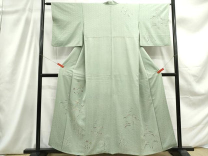 平和屋着物■訪問着 笹竹花文 正絹 逸品 DABC9232qa