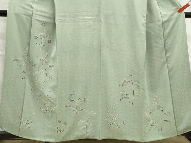 平和屋着物■訪問着 笹竹花文 正絹 逸品 DABC9232qa