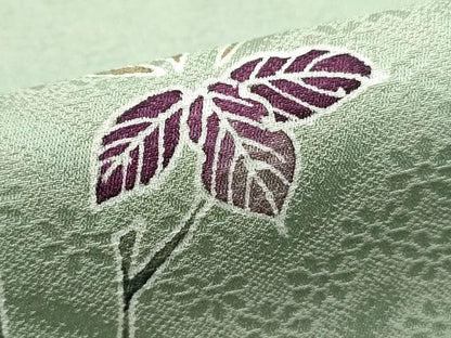 平和屋着物■訪問着 笹竹花文 正絹 逸品 DABC9232qa