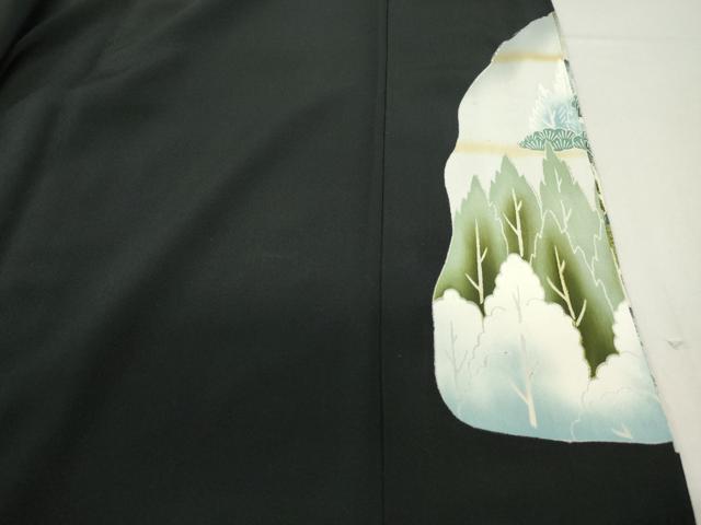 平和屋着物■豪華黒留袖 風景文 金彩 正絹 逸品 DABC9236qa