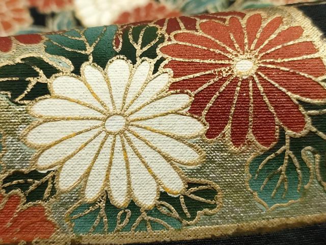 平和屋着物■豪華黒留袖 流水地紙花文 暈し染め 金銀彩 正絹 逸品 DABC9237qa