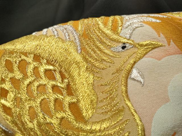 平和屋着物■豪華黒留袖 刺繍 重ね雲鳳凰文 暈し染め 金銀糸 正絹 逸品 DABC9241qa