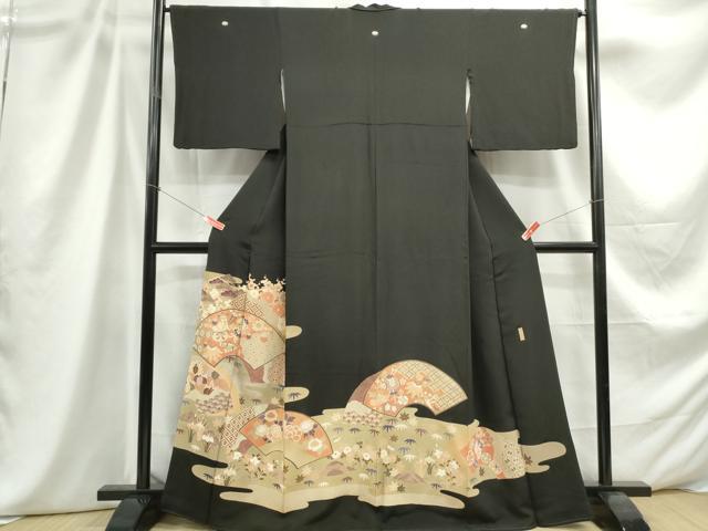平和屋着物■豪華黒留袖 作家物 地紙宝尽くし花文 金糸 正絹 逸品 DABC9242qa