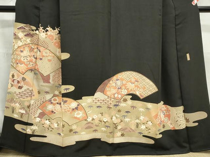 平和屋着物■豪華黒留袖 作家物 地紙宝尽くし花文 金糸 正絹 逸品 DABC9242qa