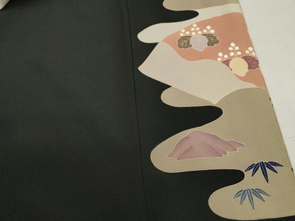 平和屋着物■豪華黒留袖 作家物 地紙宝尽くし花文 金糸 正絹 逸品 DABC9242qa