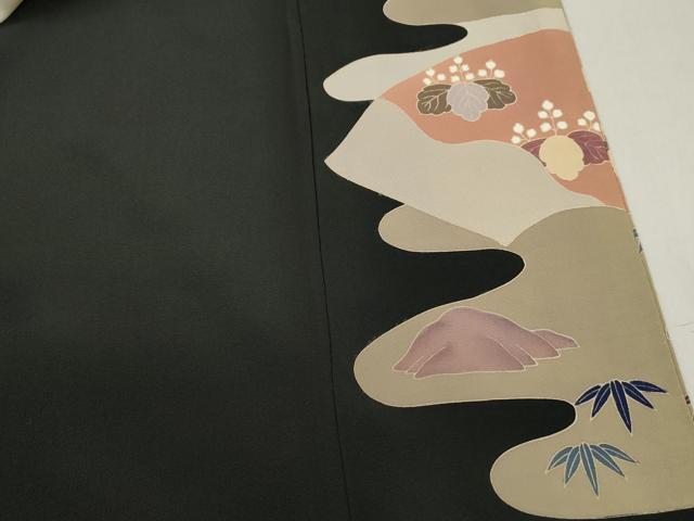 平和屋着物■豪華黒留袖 作家物 地紙宝尽くし花文 金糸 正絹 逸品 DABC9242qa