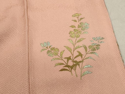 平和屋着物■訪問着　刺繍　雪輪草花文　暈し染め　金銀彩　正絹　逸品　DABC9251qa