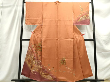 平和屋着物■訪問着　立波花車文　暈し染め　金彩　正絹　逸品　DABC9252qa
