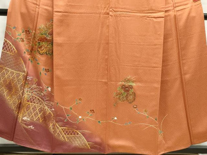 平和屋着物■訪問着　立波花車文　暈し染め　金彩　正絹　逸品　DABC9252qa
