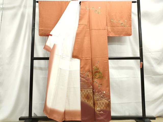平和屋着物■訪問着　立波花車文　暈し染め　金彩　正絹　逸品　DABC9252qa
