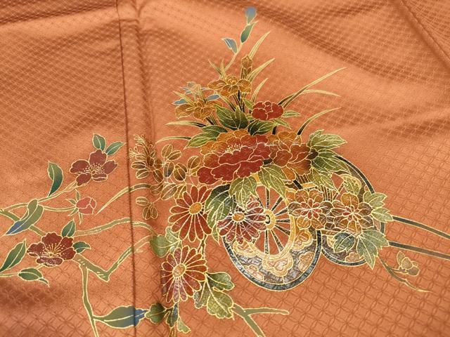 平和屋着物■訪問着　立波花車文　暈し染め　金彩　正絹　逸品　DABC9252qa