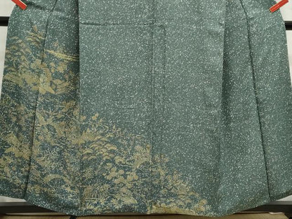 平和屋着物■訪問着　霞枝松風景文　金彩　正絹　逸品　DABC9253qa