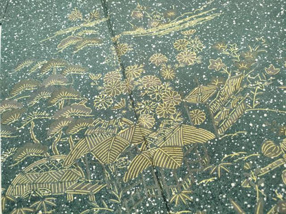 平和屋着物■訪問着　霞枝松風景文　金彩　正絹　逸品　DABC9253qa