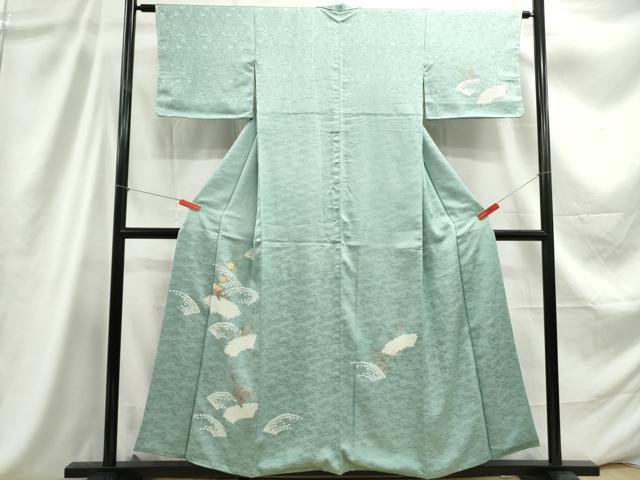 平和屋着物■訪問着　駒刺繍　絞り　舞梅文　金彩　松坂屋扱い　正絹　逸品　DABC9256qa