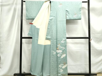 平和屋着物■訪問着　駒刺繍　絞り　舞梅文　金彩　松坂屋扱い　正絹　逸品　DABC9256qa