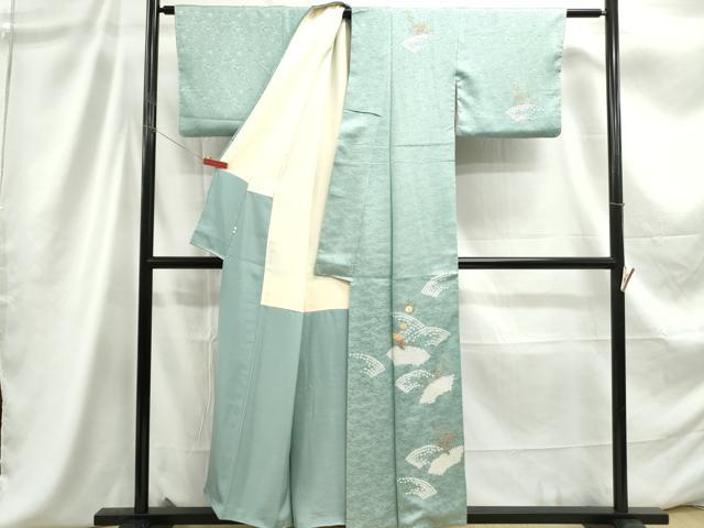 平和屋着物■訪問着　駒刺繍　絞り　舞梅文　金彩　松坂屋扱い　正絹　逸品　DABC9256qa