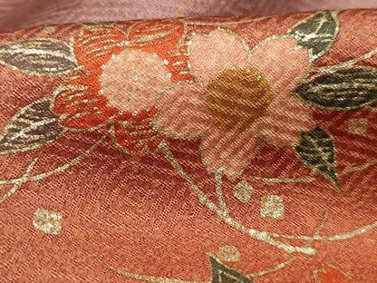 平和屋着物■訪問着　舞枝花文　暈し染め　金彩　正絹　逸品　DABC9269qa