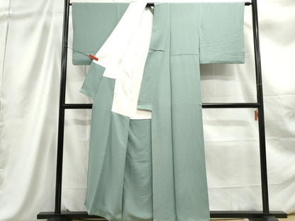 平和屋着物■上質な色無地　水浅葱色　正絹　逸品　DABC9275qa