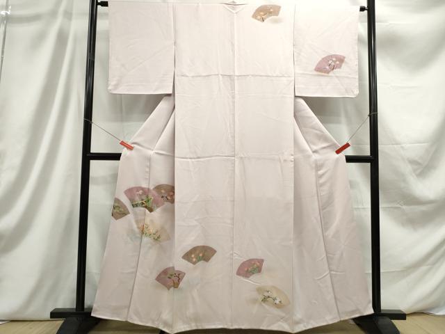 平和屋着物■訪問着　流水地紙花鳥文　暈し染め　金銀彩　正絹　逸品　DABC9283qa