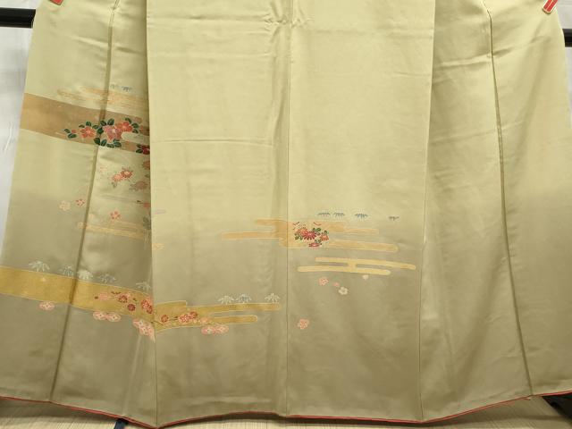 平和屋着物■中国三大刺繍　相良刺繍　訪問着　エ霞花文　暈し染め　金彩　正絹　逸品　DABC9299qa