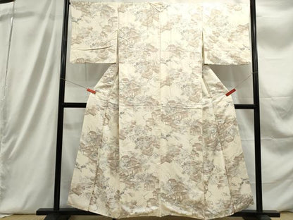 平和屋着物■上質な小紋　手描き　風景文　正絹　逸品　DABC9304qa